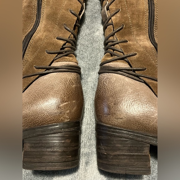 Miz Mooz Brown Lace Up Knee-High Boots - Picture 10 of 14